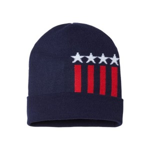 RK12 CAP AMERICA USA-Made Patriotic Cuffed Beanie