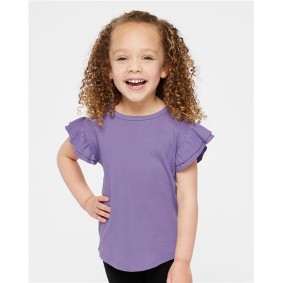 3339 Rabbit Skins Toddler Flutter Sleeve Tee
