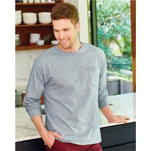 5596 Hanes Authentic Long Sleeve Pocket T-Shirt