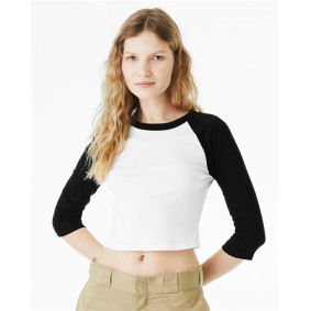 1200 BELLA  CANVAS Women's Micro Rib 34 Raglan Sleeve Baby Tee