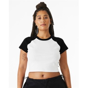 1201 BELLA  CANVAS Women's Micro Rib Raglan Baby Tee
