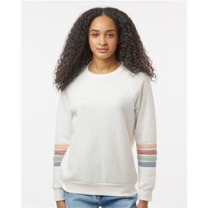 W23152 MV Sport Women's Striped Sleeves Crewneck Sweatshirt