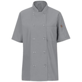 045X Chef Designs Women's Mimix Short Sleeve Chef Coat with OilBlok
