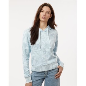 W24105 MV Sport Women's Maddie Floral Print Hooded Sweatshirt