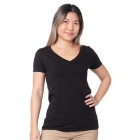 5875 Bayside Women's USA-Made Fine Jersey V-Neck T-Shirt