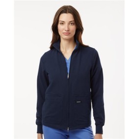 W60001 Jaanuu Women's Ceri Essential Full-Zip 6-Pocket Scrub Jacket