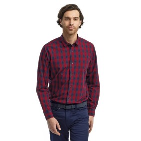 RP250 Artisan Collection by Reprime Mulligan Check Long-Sleeve Cotton Shirt