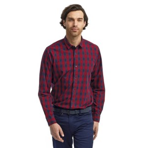 RP250 Artisan Collection by Reprime Mulligan Check Long-Sleeve Cotton Shirt