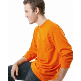 1730 Bayside USA-Made 5050 Long Sleeve Pocket T-Shirt