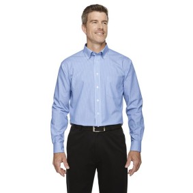 D645 Devon  Jones Men's Crown Collection Banker Stripe Woven Dress Shirt