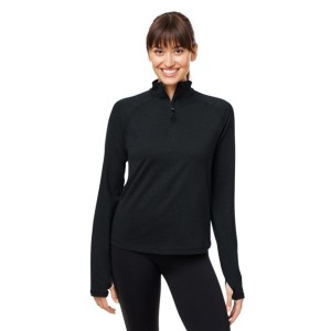 PDP8023 Glyder Women's Fairway Marbled Jersey Quarter-Zip Pullover