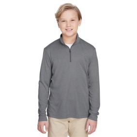 TT31HY Team 365 Youth Zone Sonic Heather Performance Quarter-Zip Pullolver