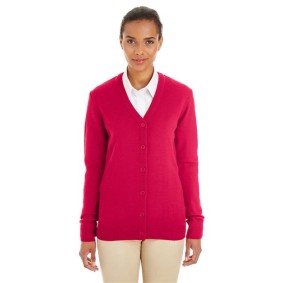 M425W Harriton Women's Pilbloc V-Neck Button Cardigan Sweater