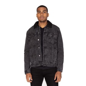 372J Threadfast Apparel Sherpa-Lined Denim Jacket