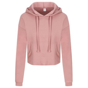 JHA016 Just Hoods Women's Girlie Cropped Hooded Fleece with Pocket