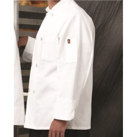 0413 Chef Designs Button Chef Coat with Thermometer Pocket