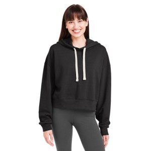 PDP1725 Glyder Women's Vintage Oversized Cropped Hooded Sweatshirt