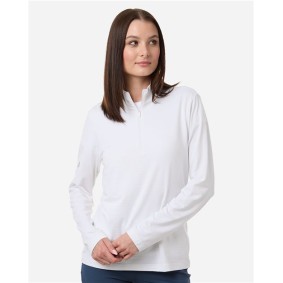 A709 Adidas Women's Textured Stripe Quarter-Zip Pullover