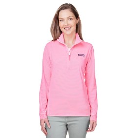 K002521 vineyard vines Women's Microstripe Sankaty Half-Zip Pullover