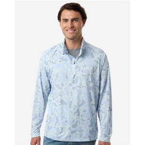 H1200720 HUK Men's Airweight KC Printed Quarter-Zip Pullover