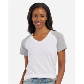 BW2204 Boxercraft Women's Colorblocked V-Neck T-Shirt