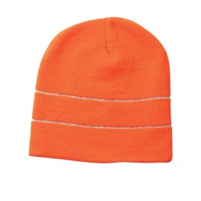 3715 Bayside USA-Made Safety Knit Beanie with 3M Reflective Thread