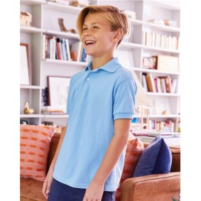 054Y Hanes Youth Ecosmart Jersey Polo
