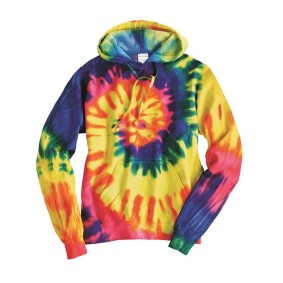 854MS Dyenomite Multi-Color Spiral Tie-Dyed Hooded Sweatshirt