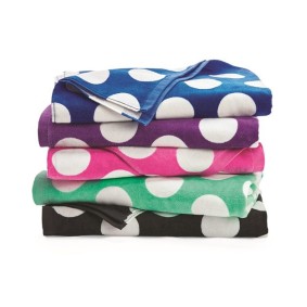 C3060P Carmel Towel Company Polka Dot Velour Beach Towel