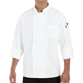 0414 Chef Designs Eight Knot Button Chef Coat with Thermometer Pocket