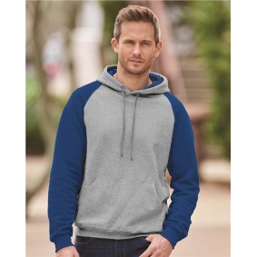 96CR JERZEES Nublend Colorblocked Raglan Hooded Sweatshirt