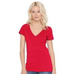 6640 Next Level Womens CVC Deep V-Neck T-Shirt