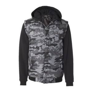 8701 Burnside Nylon Vest with Fleece Sleeves