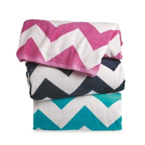C3060X Carmel Towel Company Chevron Velour Beach Towel