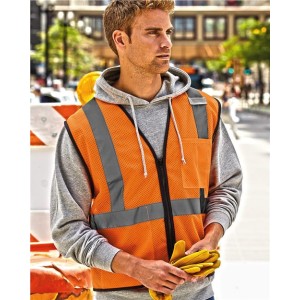 1519-1520 Kishigo Single Pocket Zipper Mesh Class 2 Vest