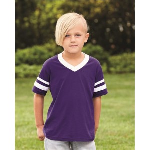 361 Augusta Sportswear Youth V-Neck Jersey with Striped Sleeves