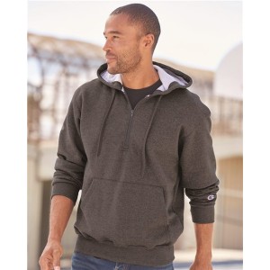 S185 Champion Cotton Max Hooded Quarter-Zip Sweatshirt