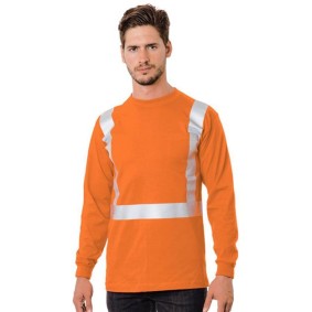3782 Bayside USA-Made 5050 Hi-Visibility Long Sleeve Pocket T-Shirt