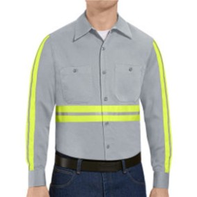 SC30ET Red Kap Enhanced Visibility Long Sleeve Cotton Work Shirt - Tall Sizes