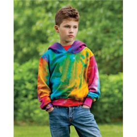 128Y MV Sport Youth Classic Fleece Tie-Dyed Hooded Sweatshirt