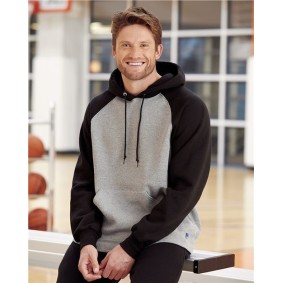 693HBM Russell Athletic Dri Power Colorblock Raglan Hooded Sweatshirt