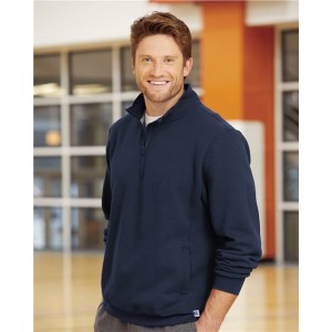 1Z4HBM Russell Athletic Dri Power Quarter-Zip Cadet Collar Sweatshirt