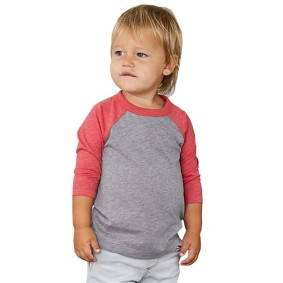 3200T BELLA  CANVAS Toddler Three-Quarter Sleeve Baseball Tee