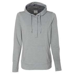 8431 J America Womens Omega Stretch Snap-Placket Hooded Pullover