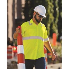 SS24HVT Red Kap High Visibility Safety Short Sleeve Work Shirt - Tall Sizes
