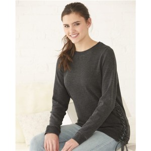 V03 Boxercraft Womens Enzyme-Washed Rally Lace-Up Sweatshirt