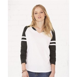 3534 LAT Women's Fine Jersey Mash Up Long Sleeve T-Shirt