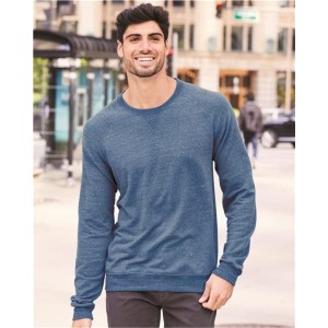 91MR JERZEES Snow Heather French Terry Crewneck Sweatshirt