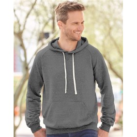 90MR JERZEES Snow Heather French Terry Raglan Hooded Sweatshirt