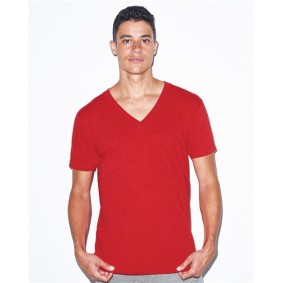 2456 American Apparel USA-Made Fine Jersey V-Neck Tee